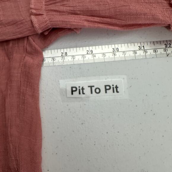 Cocomo Womens Pullover Top Size 2X Mauve Tiered Bell Sleeve Scoop Neck Peasant - Picture 5 of 7